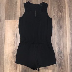 Banana Republic Black Romper with Drawstri…